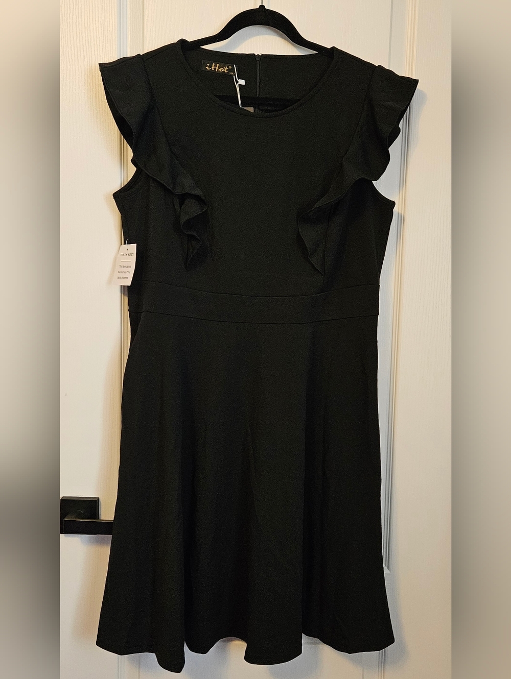 Black Ruffle-Sleeve Midi Dress - Timeless Work-to-Event Style